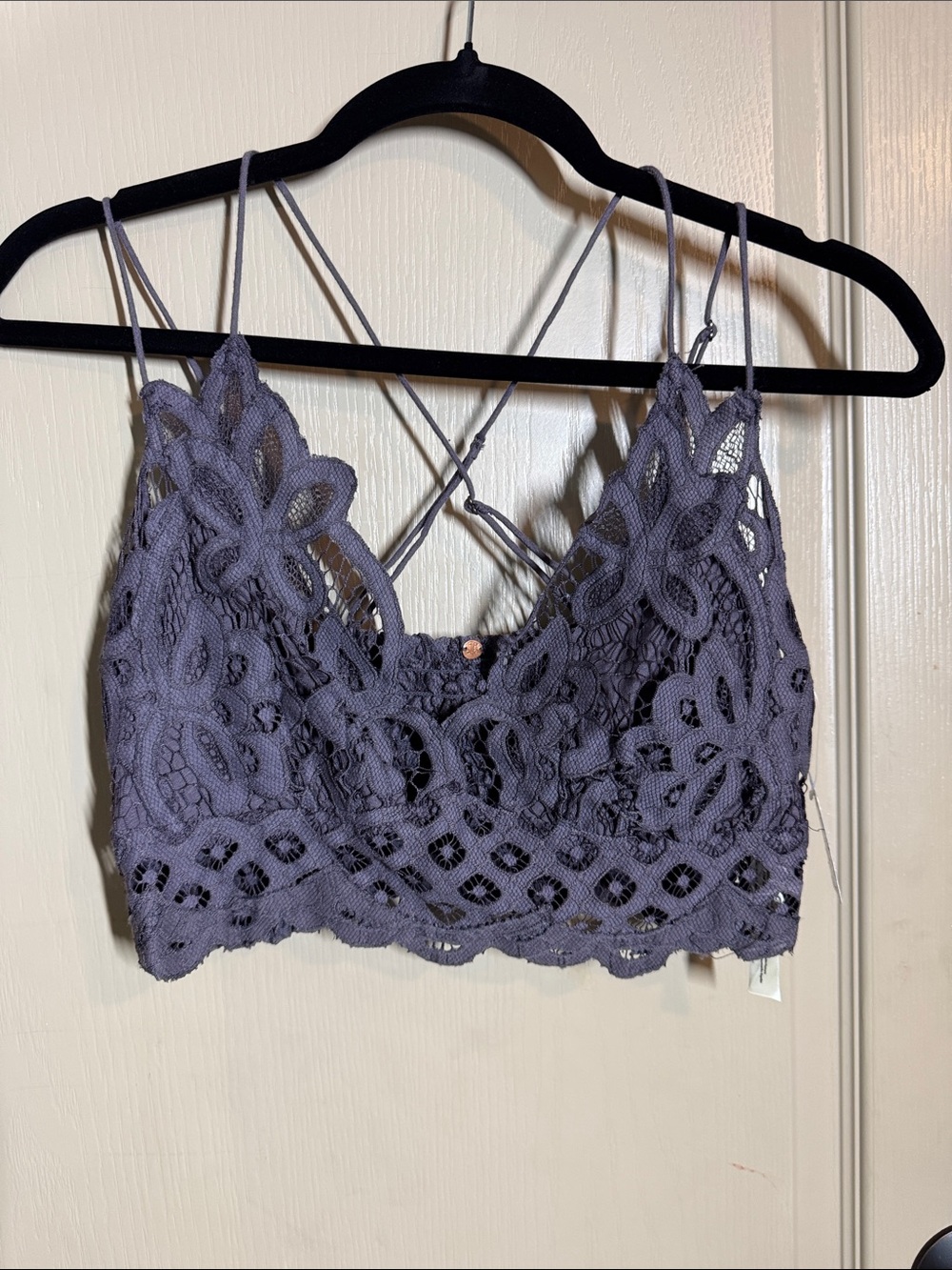 Intimately Free People Lace Bralette Crop Top - Lavender Gray Large